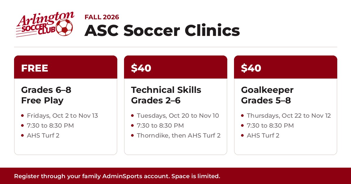 Fall 2026 ASC Soccer Clinics