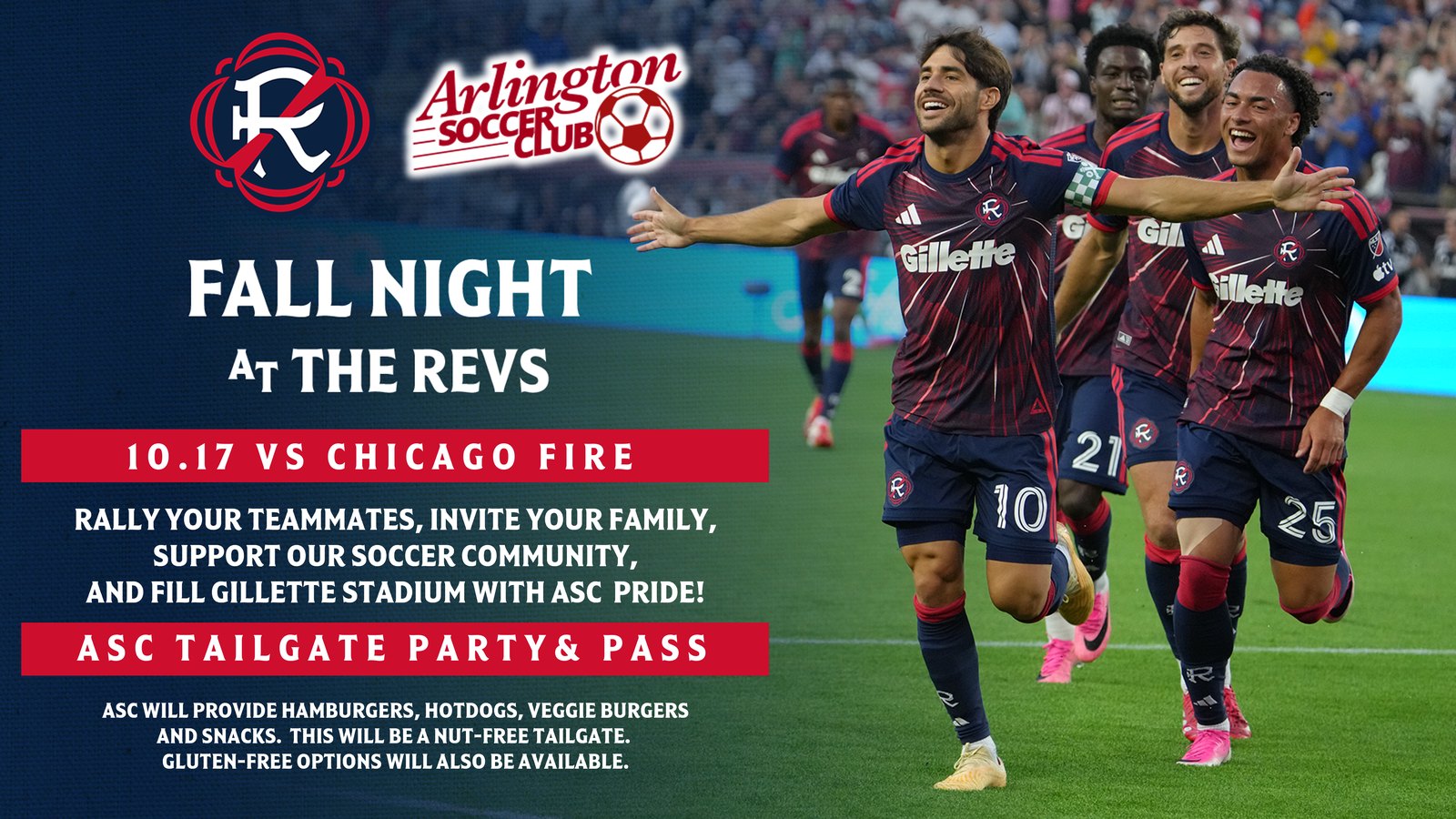 Fall Night at the Revs: ASC Tailgate Night, October 17 vs Chicago Fire