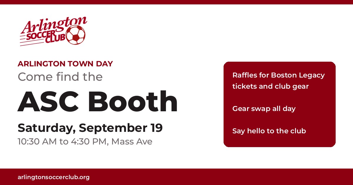 Come find the ASC booth at Arlington Town Day, Saturday September 19